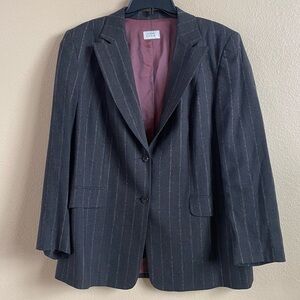 Tombolini Ideale Size XL Brown Gray Striped Wool Suit Jacket Pants Made In Italy